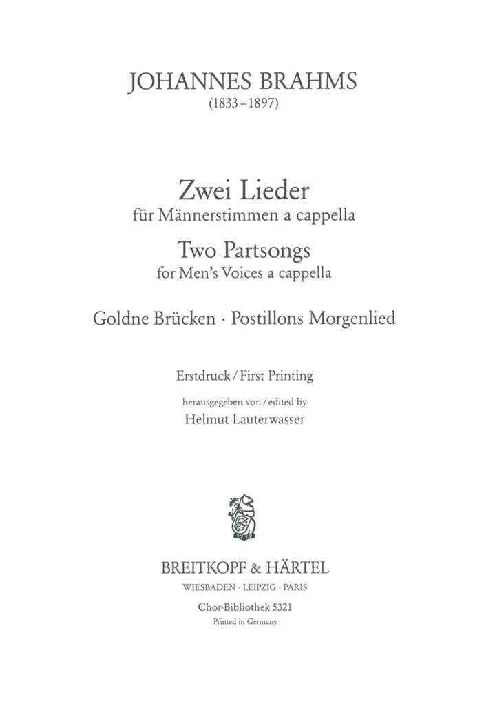2 Lieder (Goldne Brücken, Postillons Morgenlied)