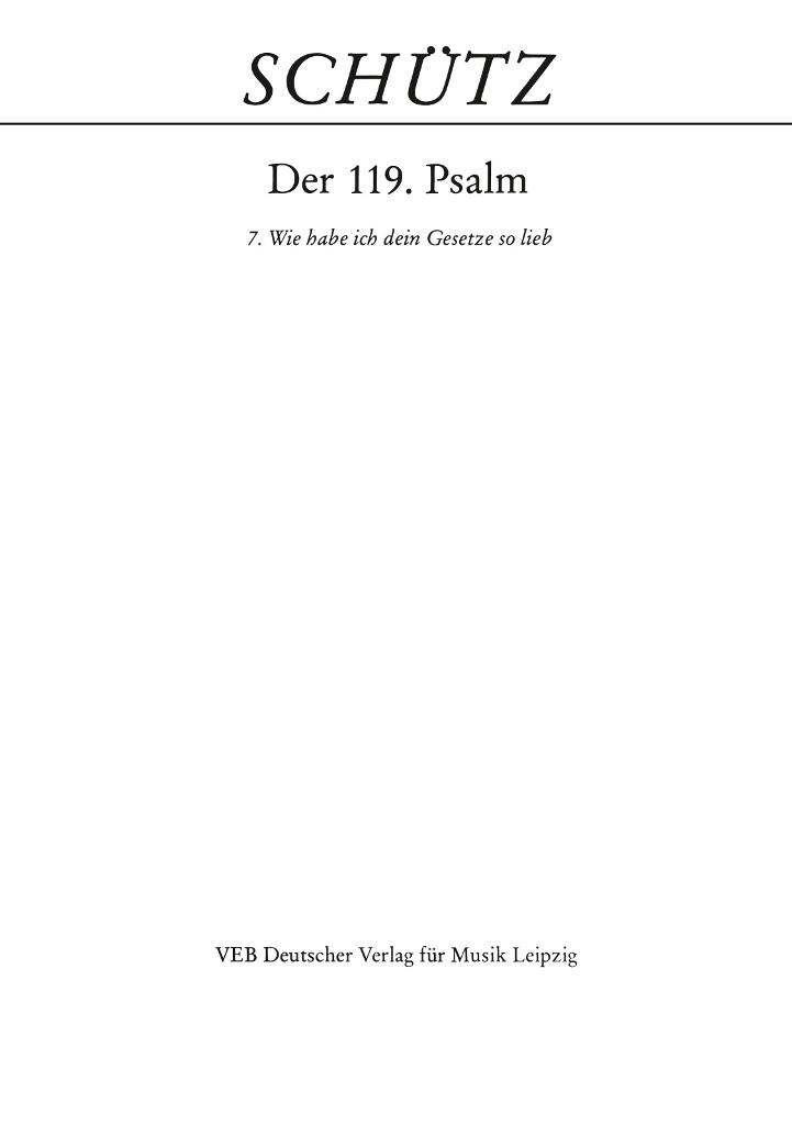 Wie habe ich dein Ges. SWV 488