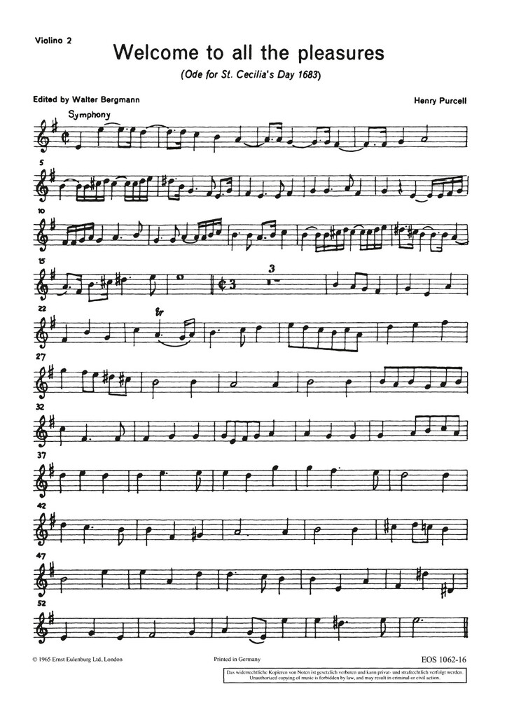 Ode zum St. Cecilia's Day 1683