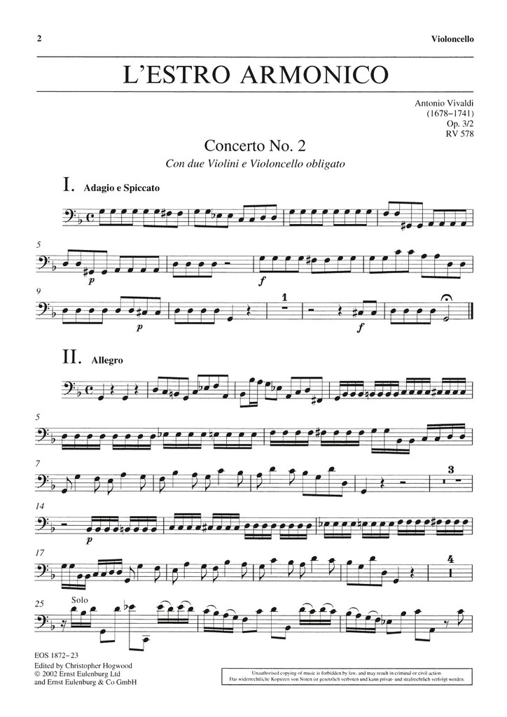 L'Estro Armonico op. 3/2 RV 578 / PV 326