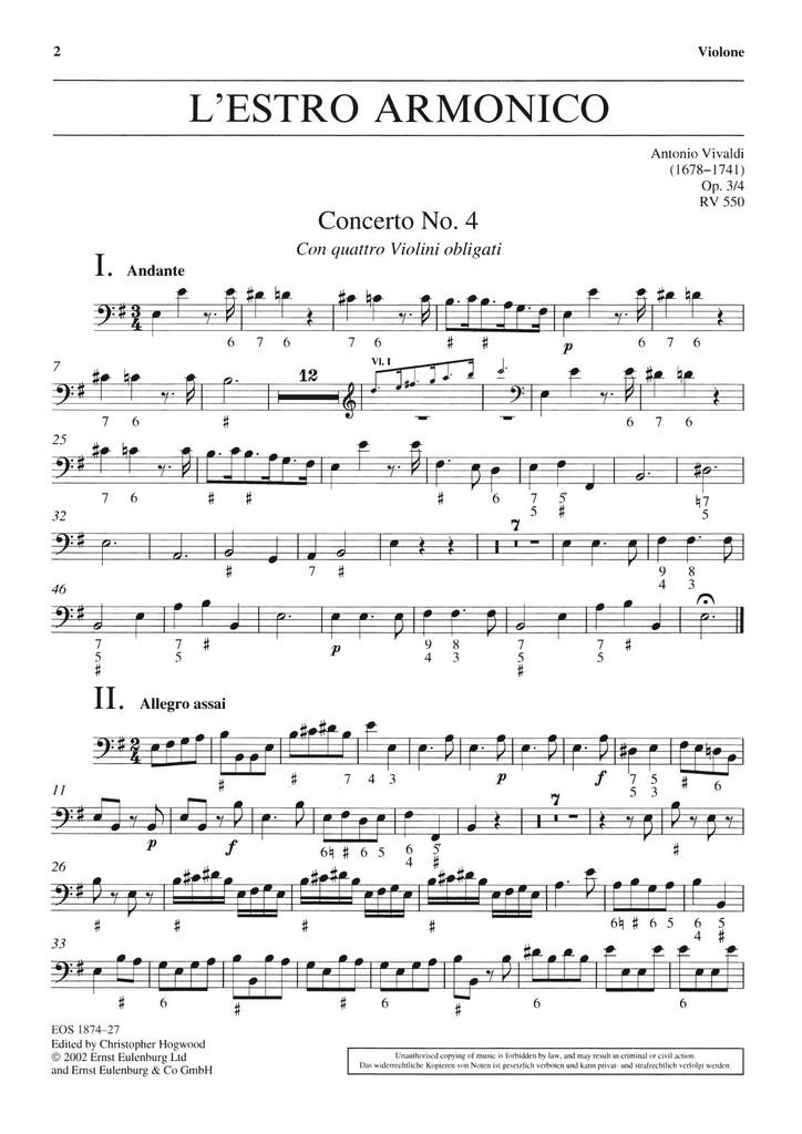 L'Estro Armonico op. 3/4 RV 550