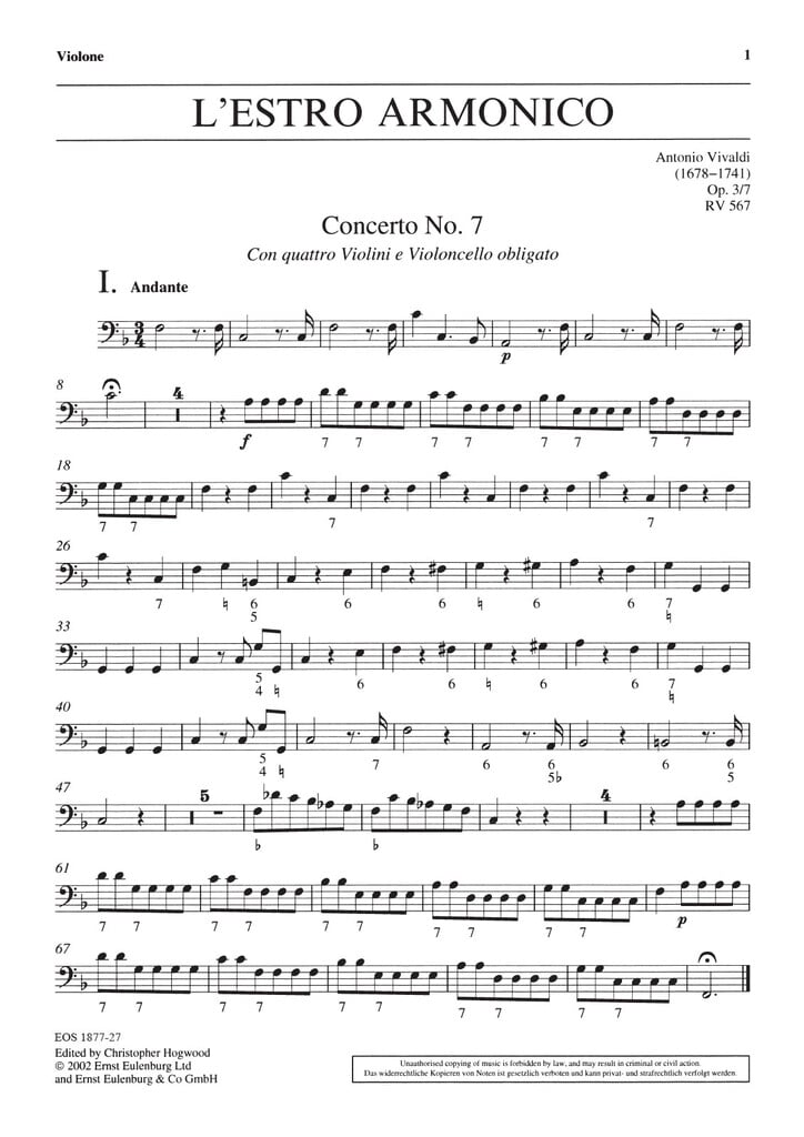 L'Estro Armonico op. 3/7 RV 567 / PV 249