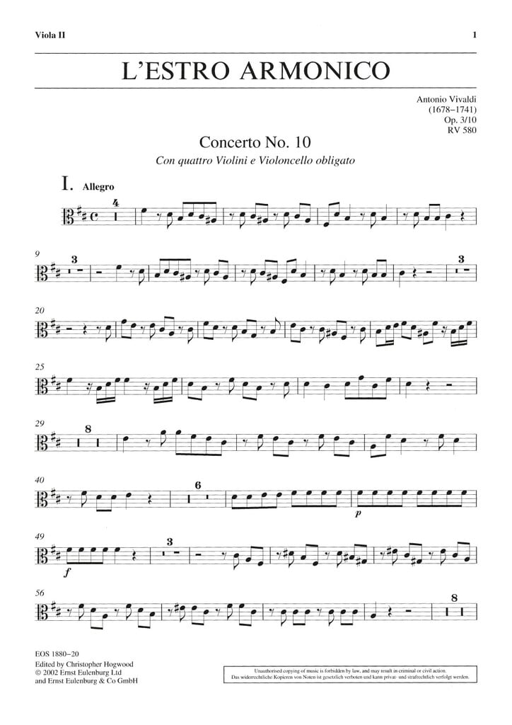 L'Estro Armonico op. 3/10 RV 580 / PV 97