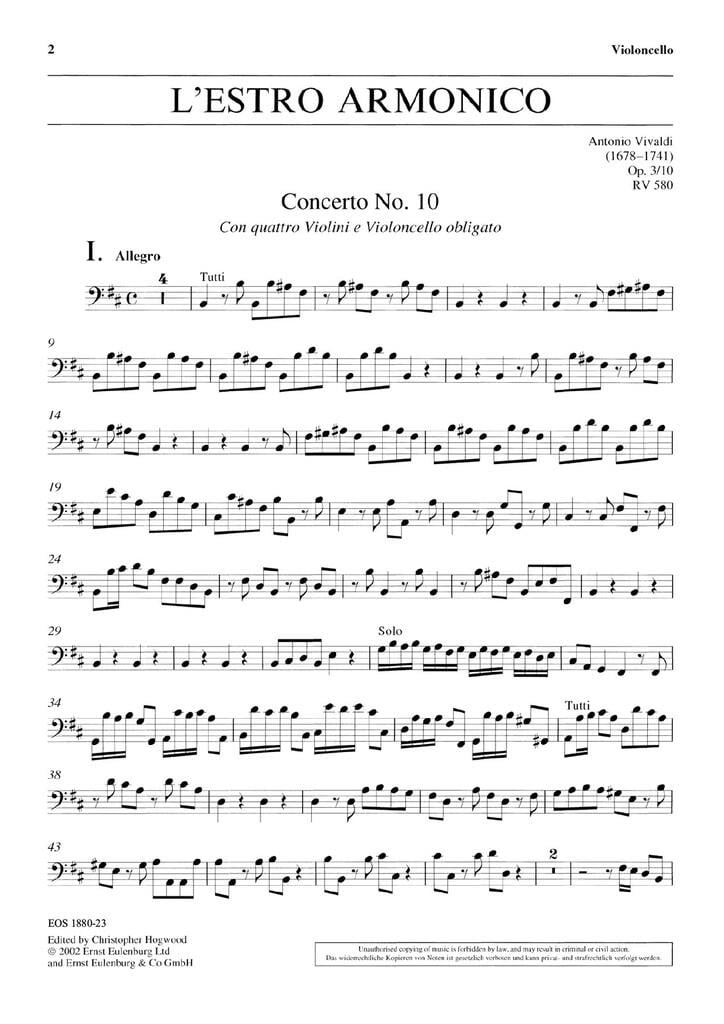 L'Estro Armonico op. 3/10 RV 580 / PV 97