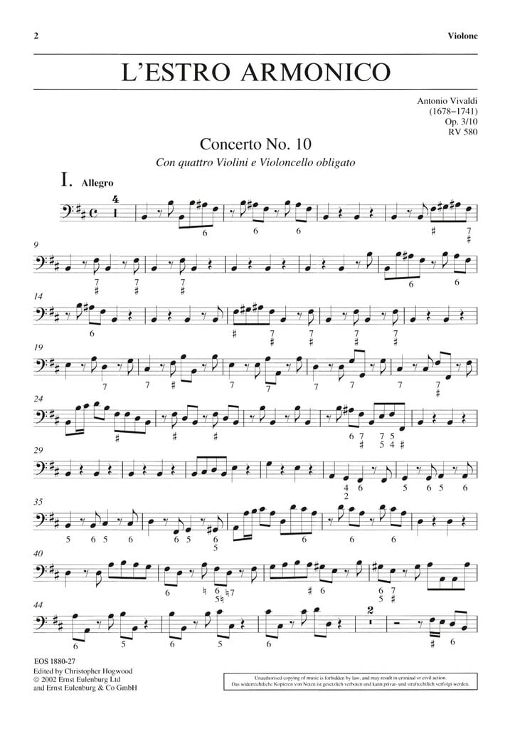 L'Estro Armonico op. 3/10 RV 580 / PV 97