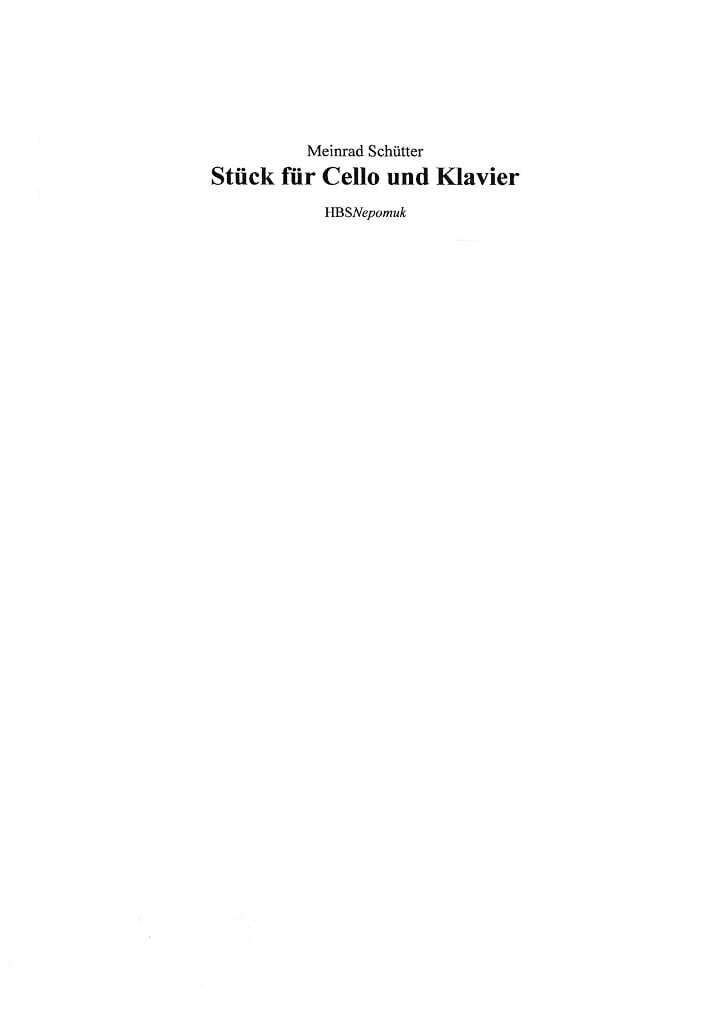 Stück für Cello und Klavier