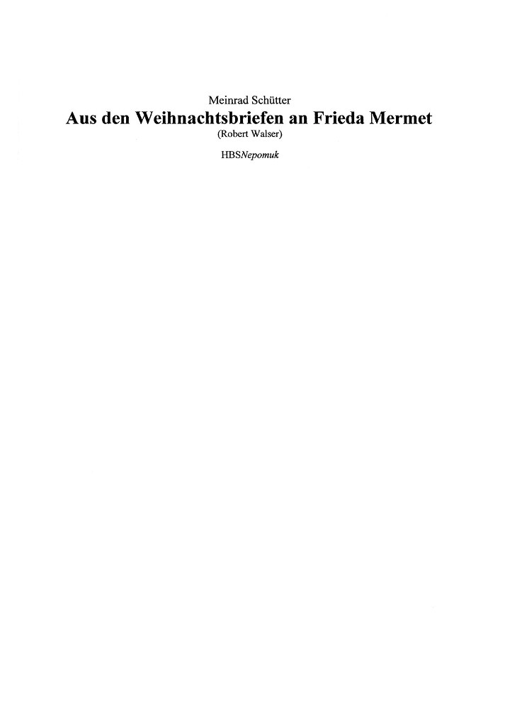 Aus den Weihnachtsbriefen