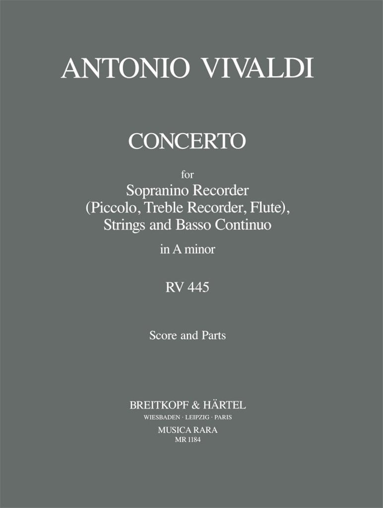 Concerto in a RV 445 für Sopranino, Str, Bc