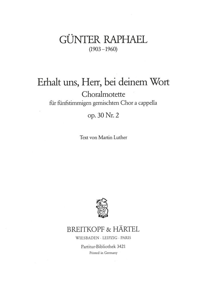 Erhalt uns, Herr, bei op. 30/2