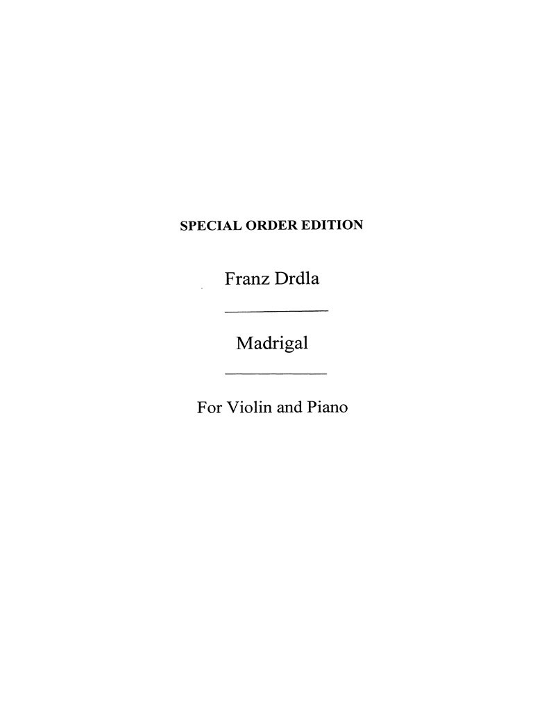 Madrigal For Violin And Piano Op.25