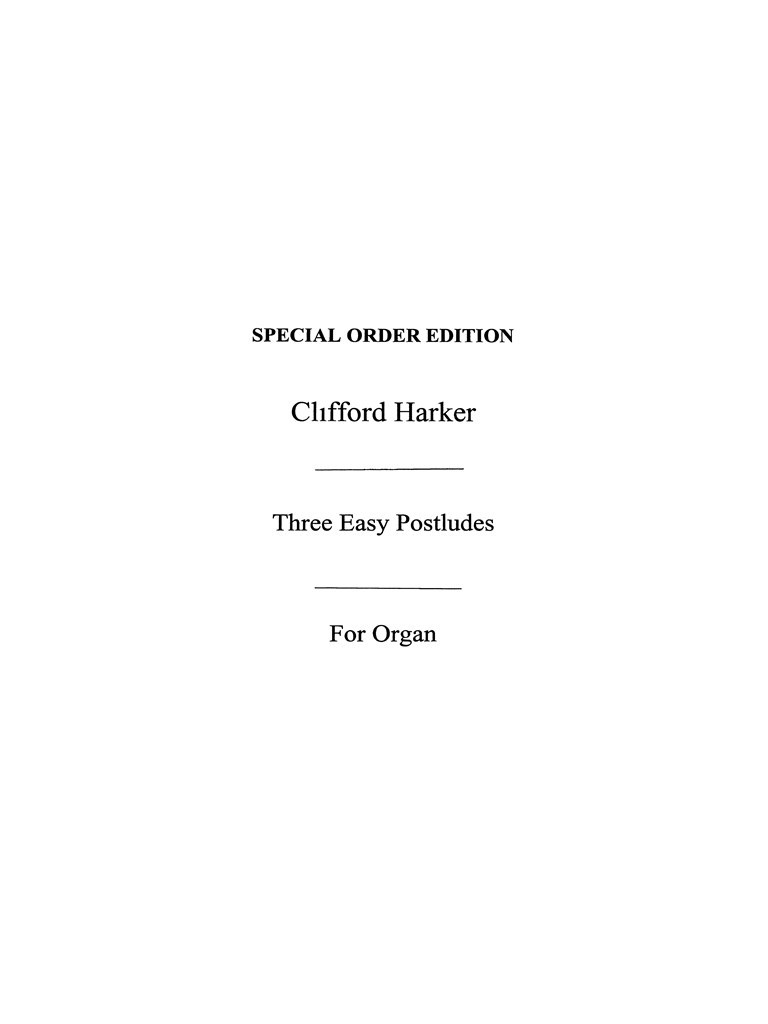Three Easy Postludes For Organ