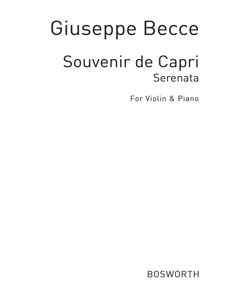 Giuseppe Becce: Souvenir De Capri Op.12a