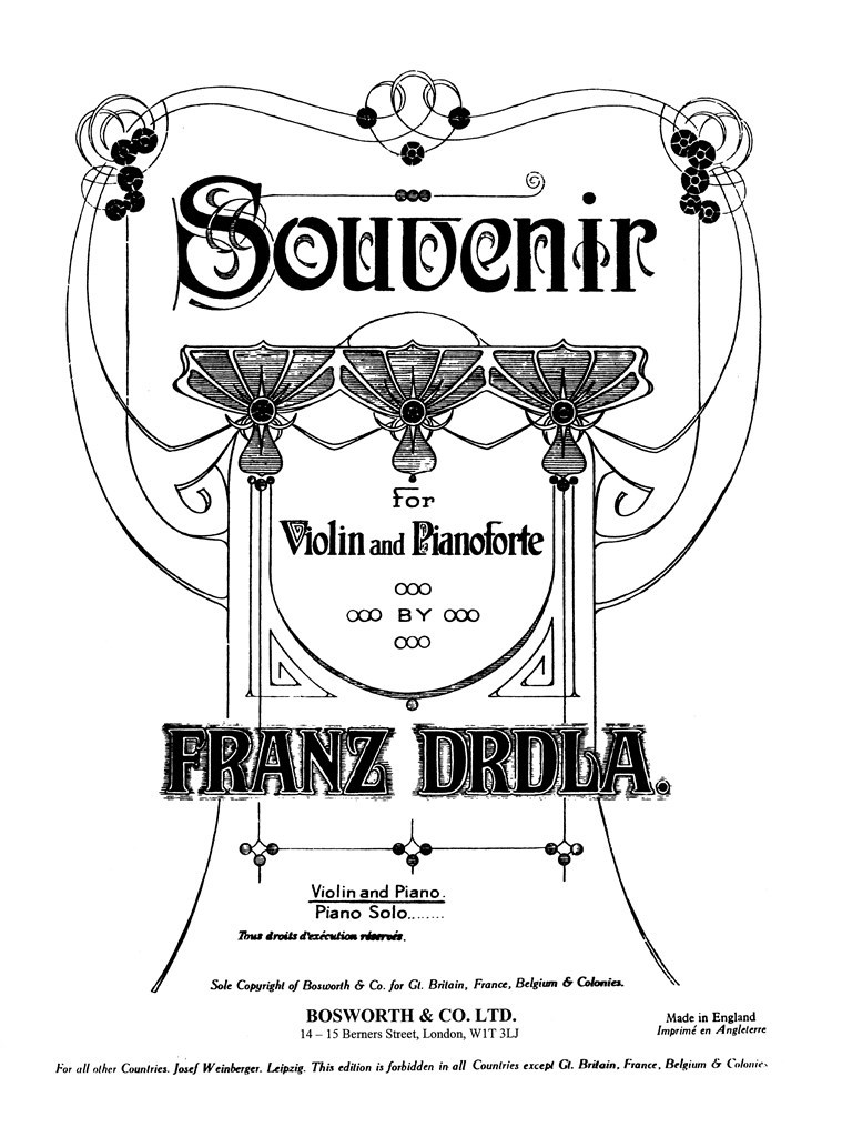 Souvenir For Violin And Piano