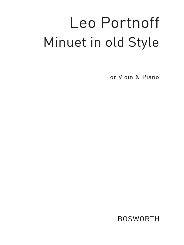 Minuet In Old Style For Violin And Piano