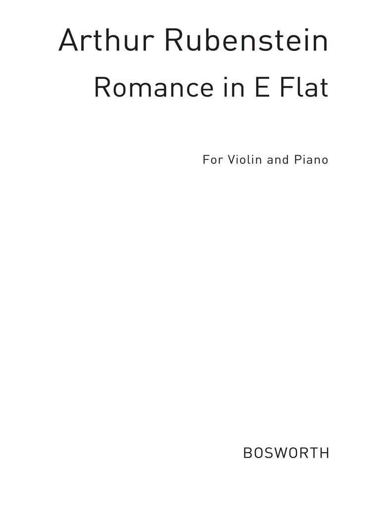 Romance In E Flat For Violin And Piano