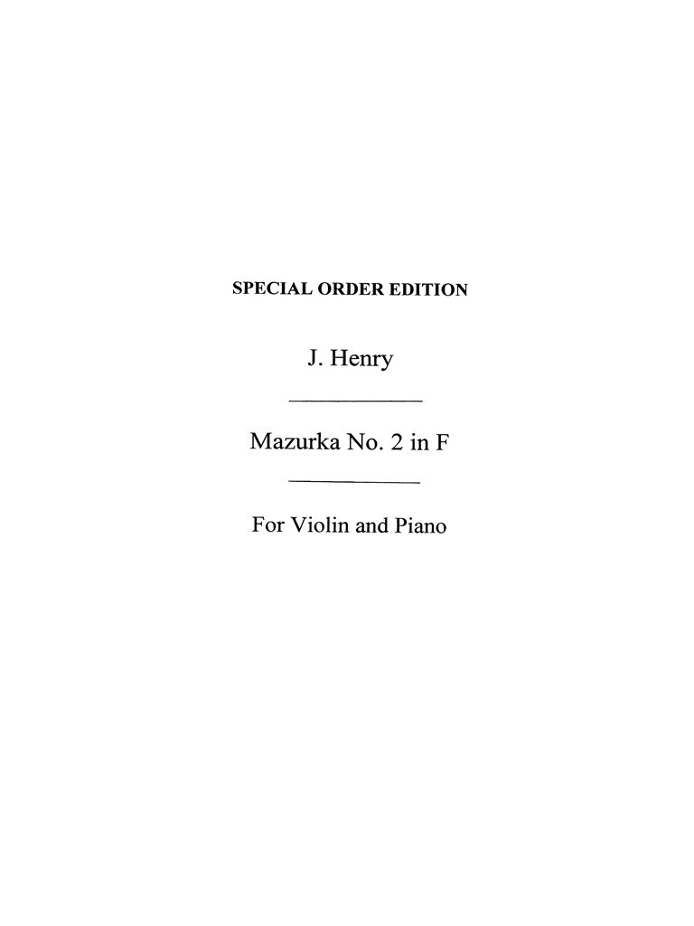 Mazurka No.2 In F
