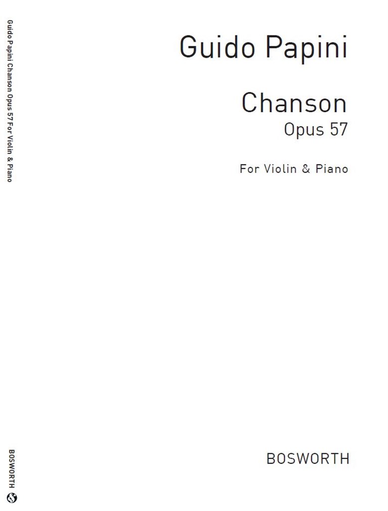 Guido Papini: Chanson For Violin And Piano Op.57