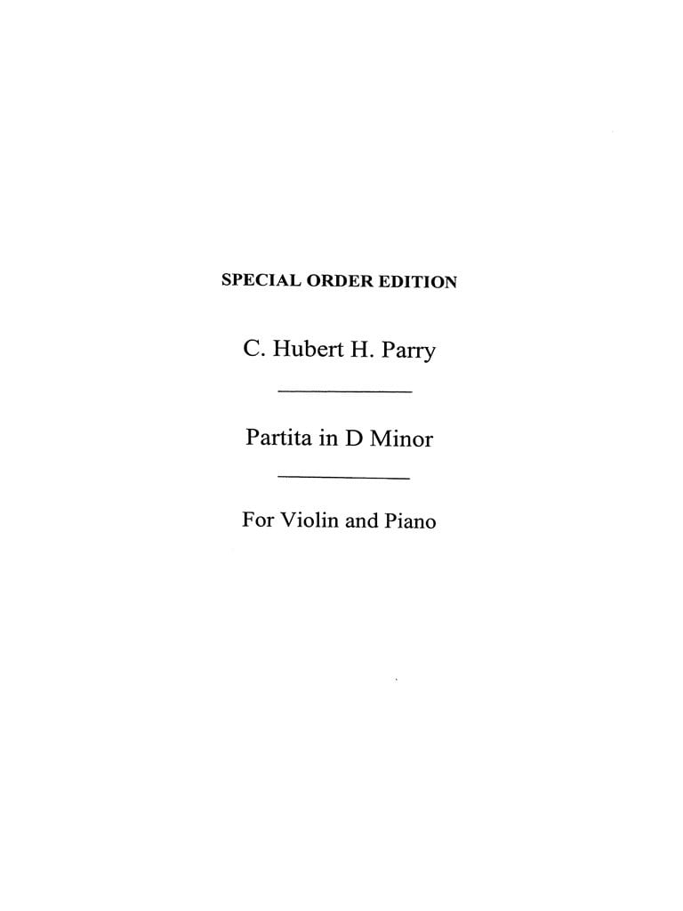 Partita In D Minor For Violin And Piano
