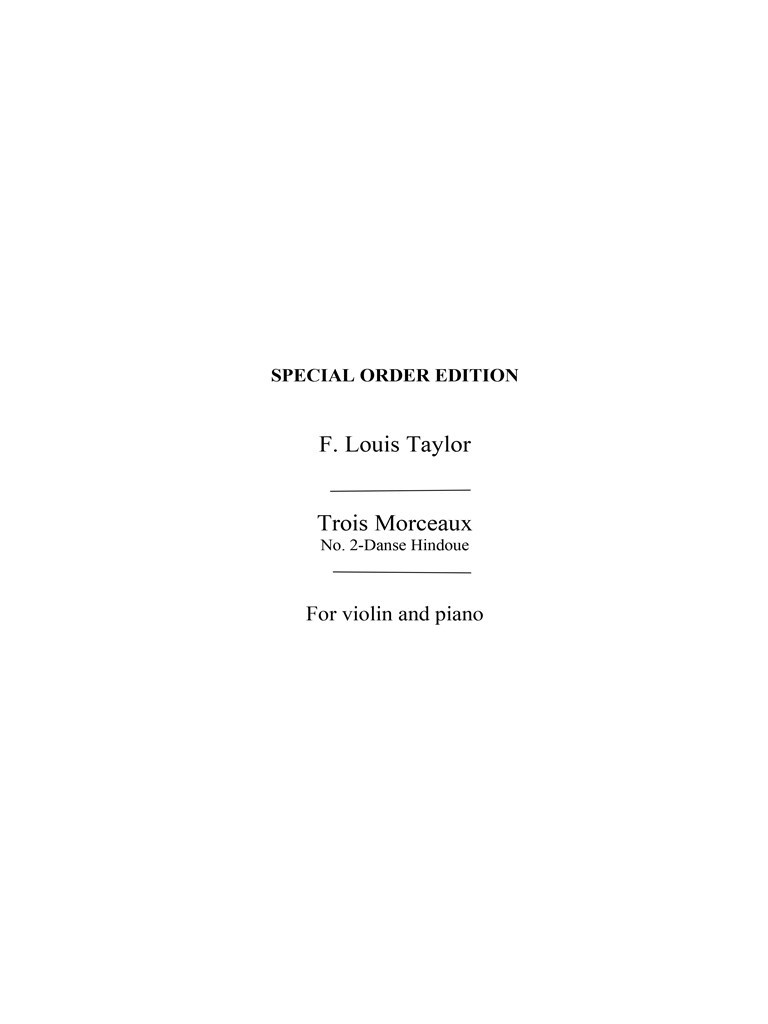 Danse Hindoue For Violin And Piano
