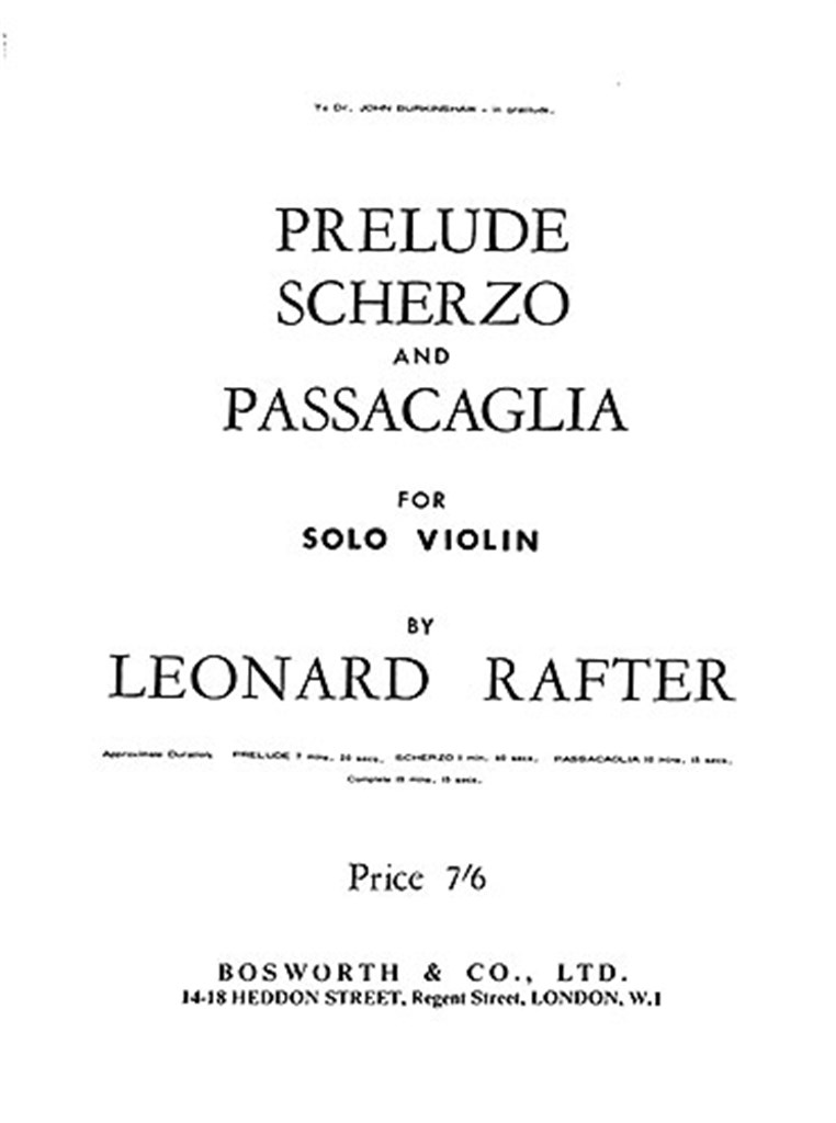Prelude Scherzo And Passacaglia