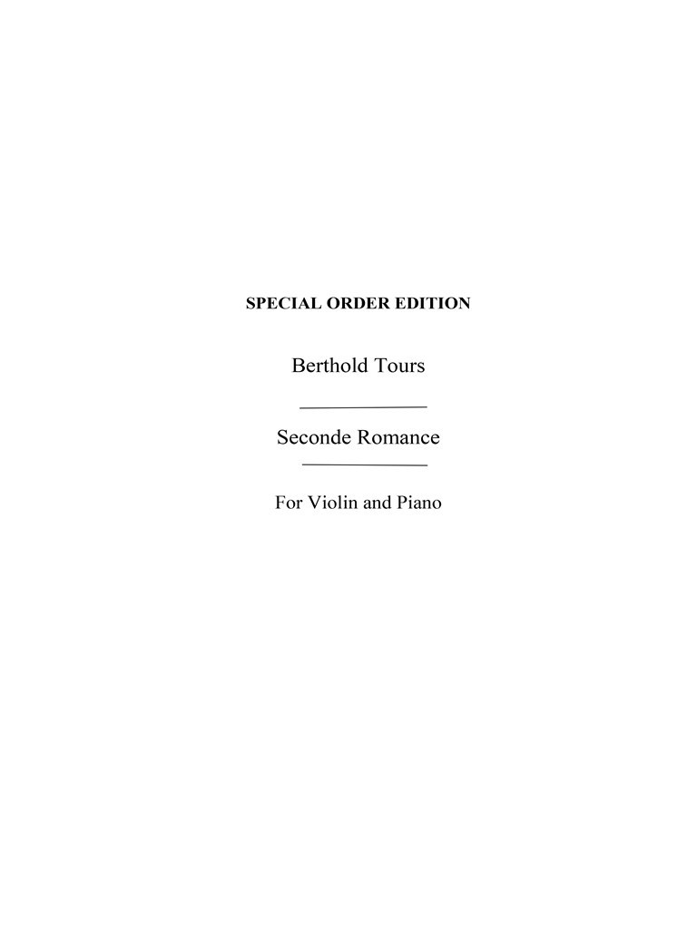 Second Romance For Violin And Piano