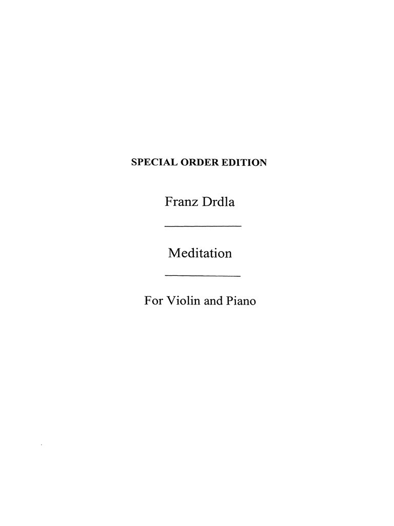 Meditation For Violin And Piano Op.34 No.1