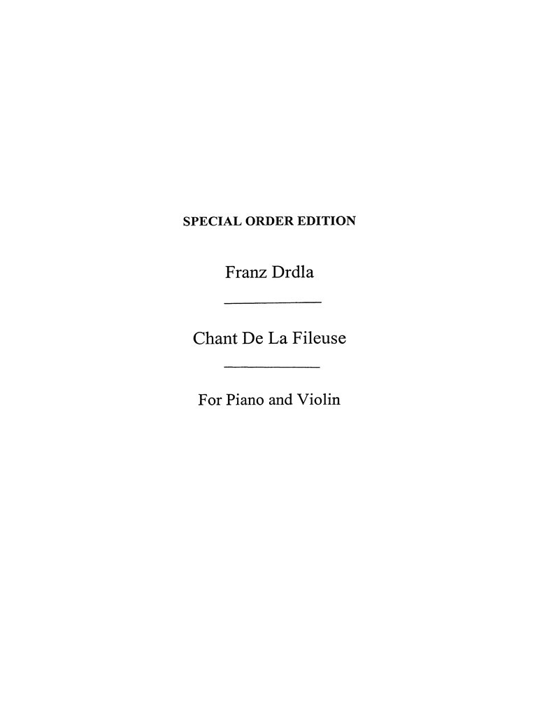 Chant De La Fileuse Op.70