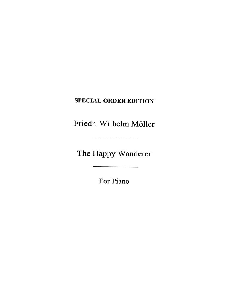 The Happy Wanderer Piano Transcription