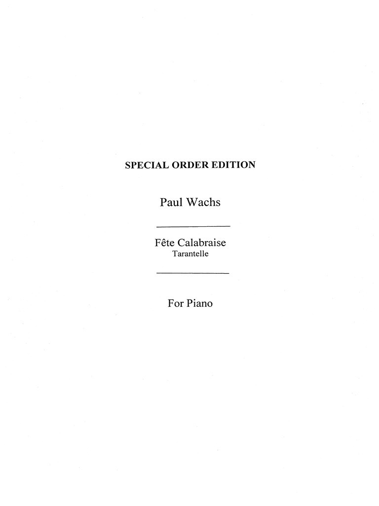 Wachs, P Fete Calabraise