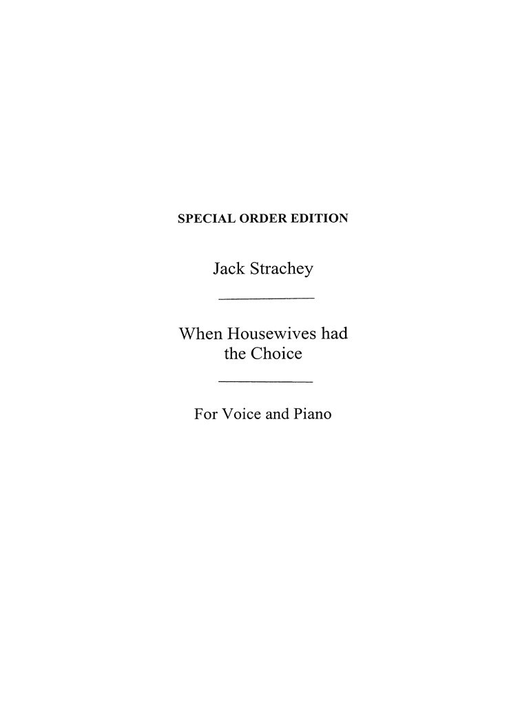 Strachey, J When Housewives Had The Choice