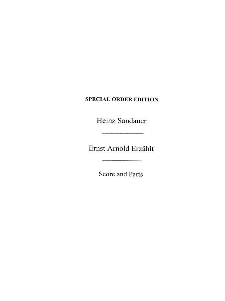 Sandauer, H Ernst Arnold Erzahlt