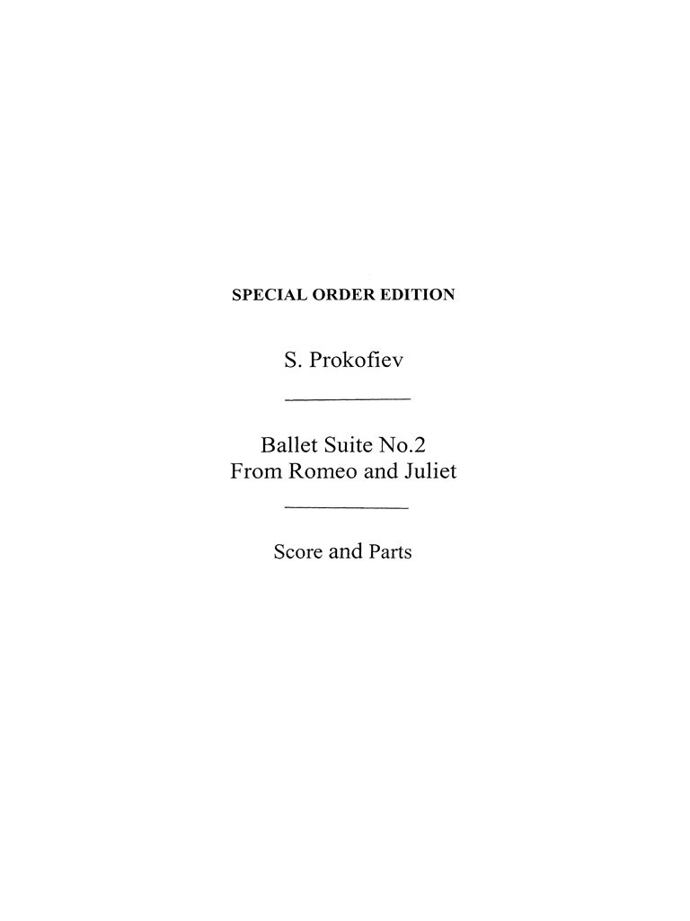 Two Dances From Romeo And Juliet Ballet Suite No.2