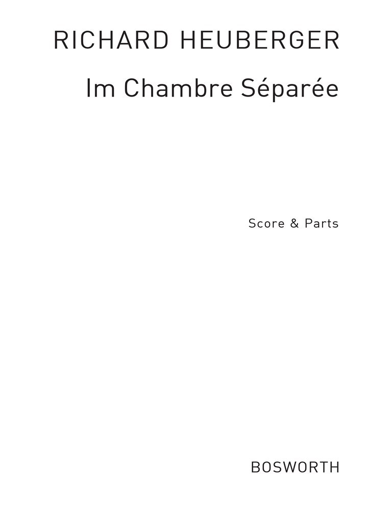 Im Chambre Separee (Score And Parts)