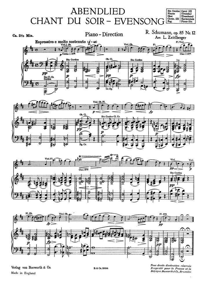 Evensong Abendlied Op.85 (Zeitlberger)
