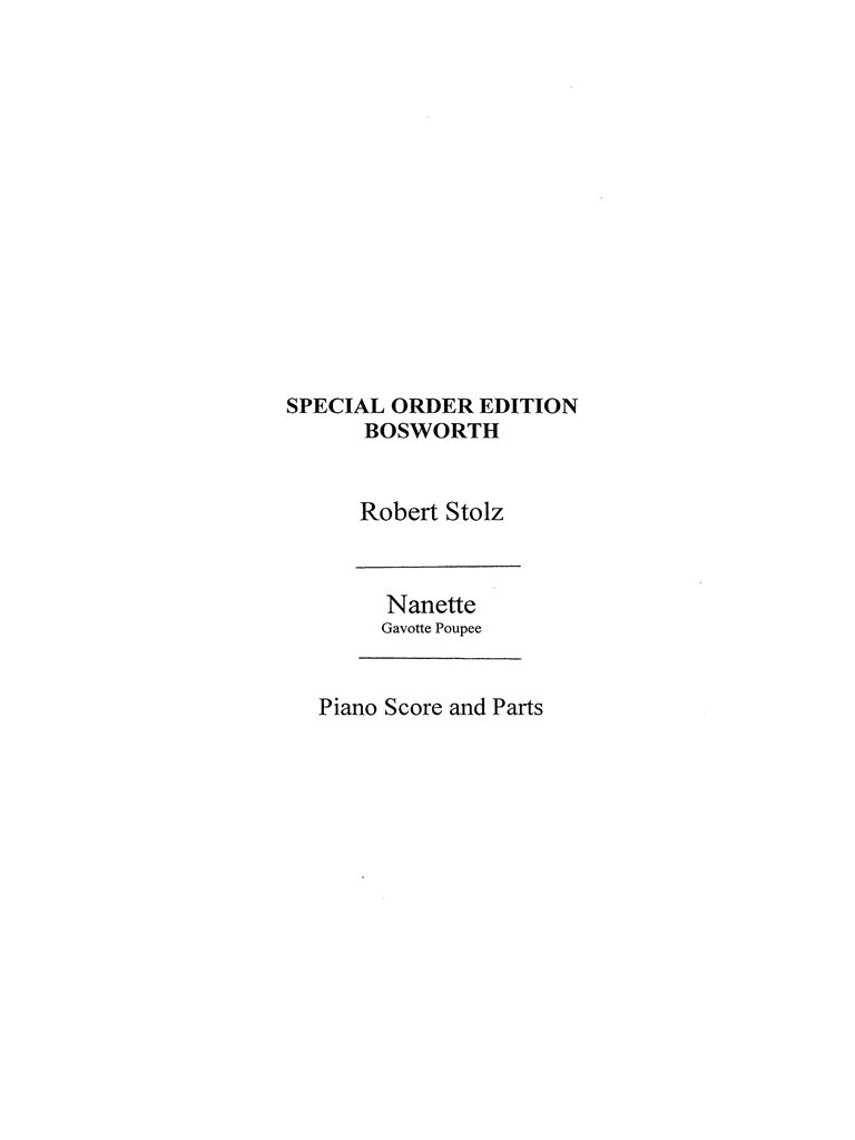 Stolz, R Nanette Gavotte Poupee