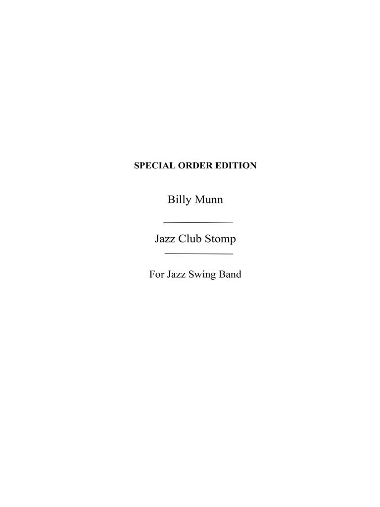 Billy Jazz Club Stomp New Swing Cameos Jznsw Bnd