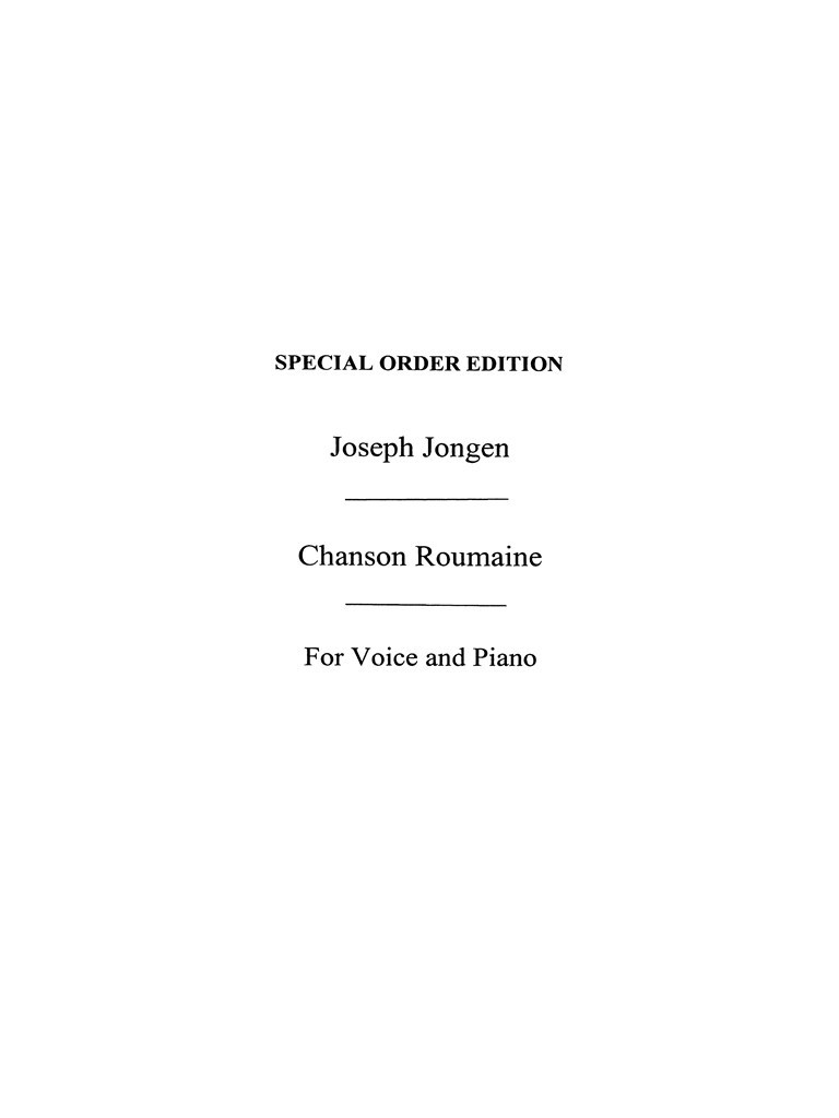 Chanson Roumaine Roumanian Song B Flat
