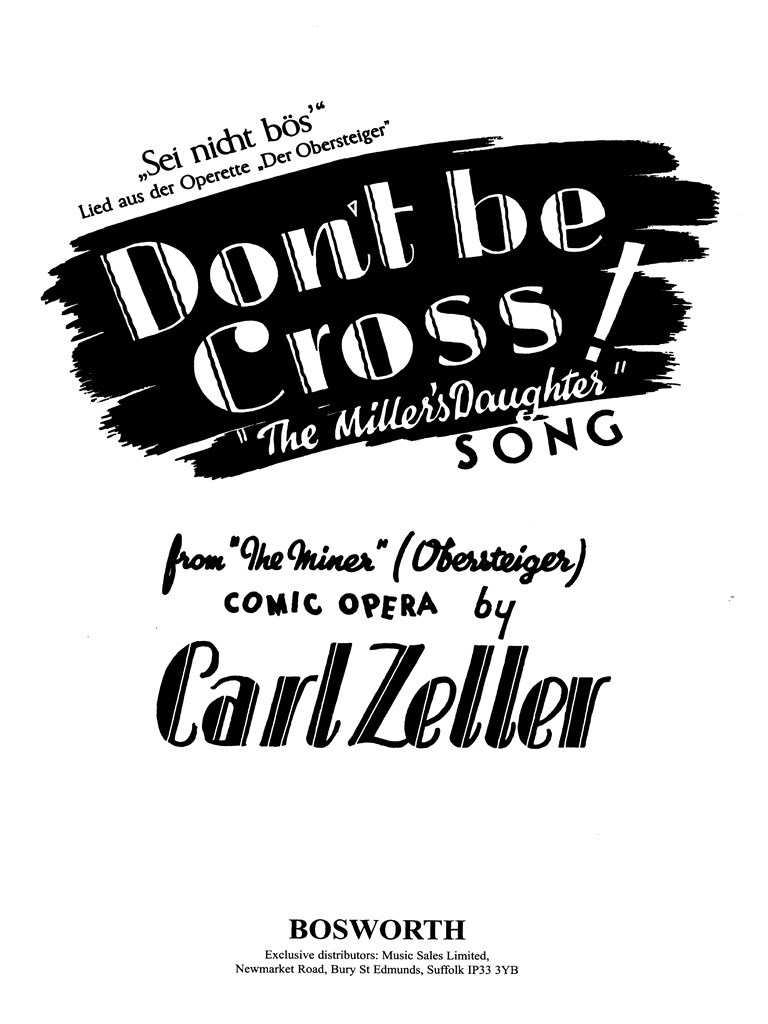 Don't Be Cross (Sei Nicht Bos)