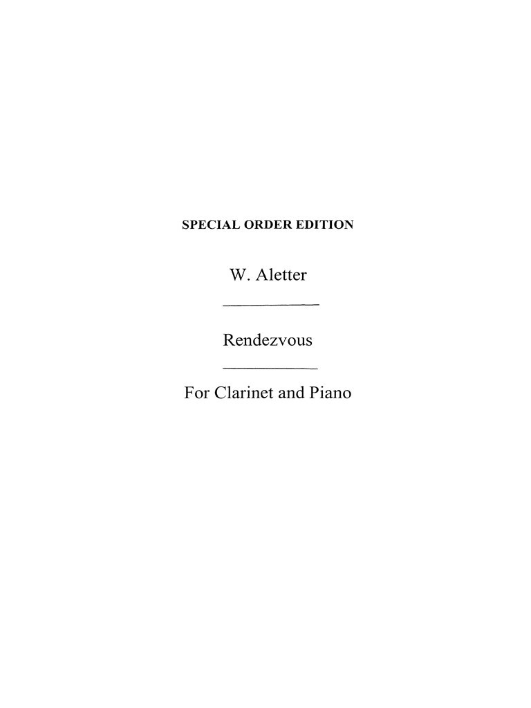 Rendezvous for Clarinet and Piano