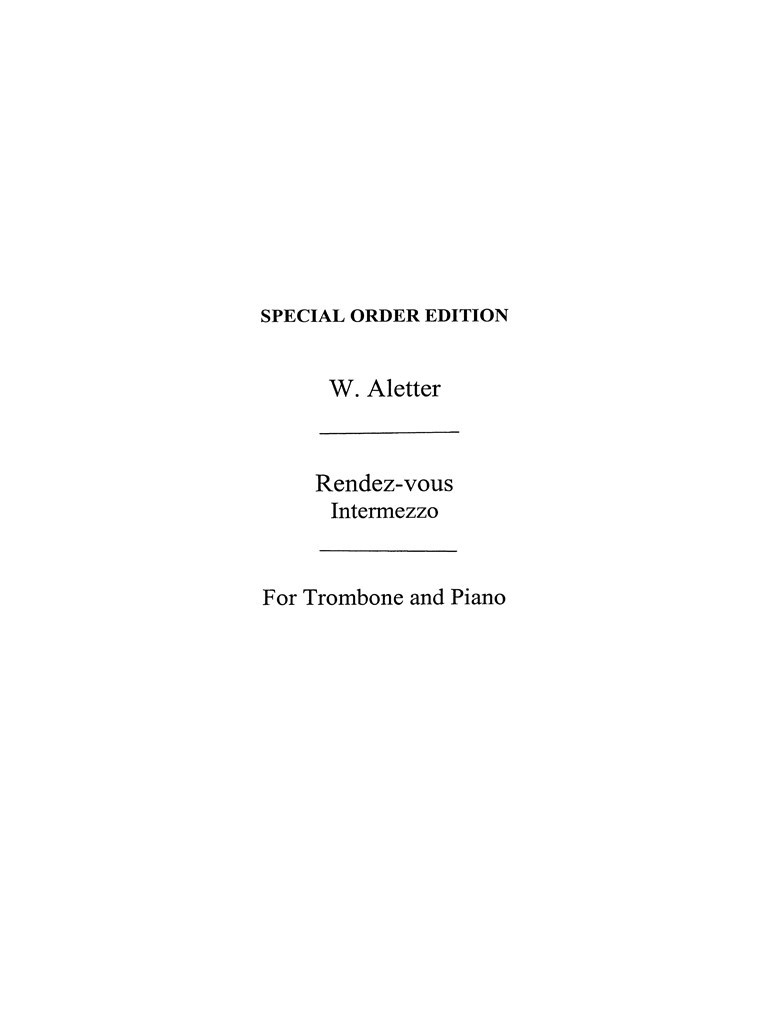 Rendezvous for Trombone and Piano