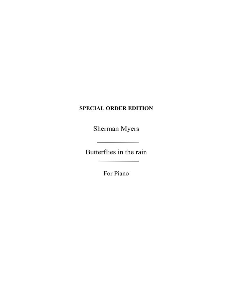 Myers, S Butterflies In The Rain Acdn