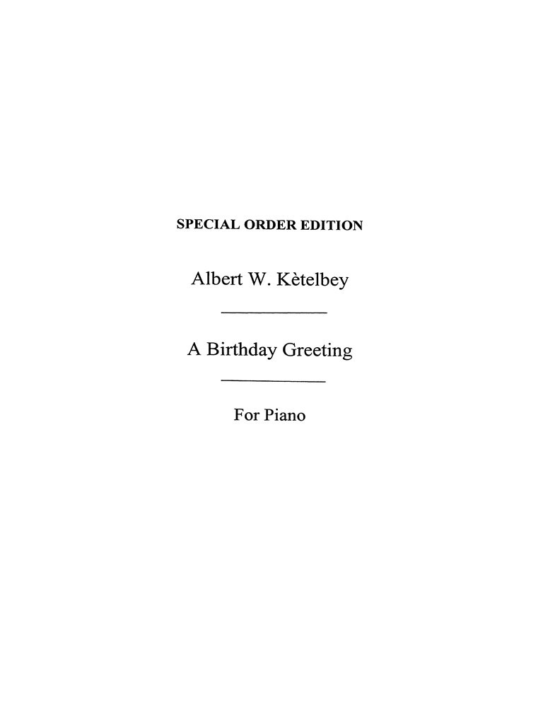 Birthday Greeting (Piano)