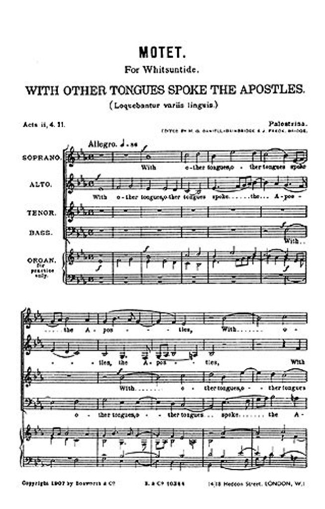 Palestrina, G Motets With Other Tongues