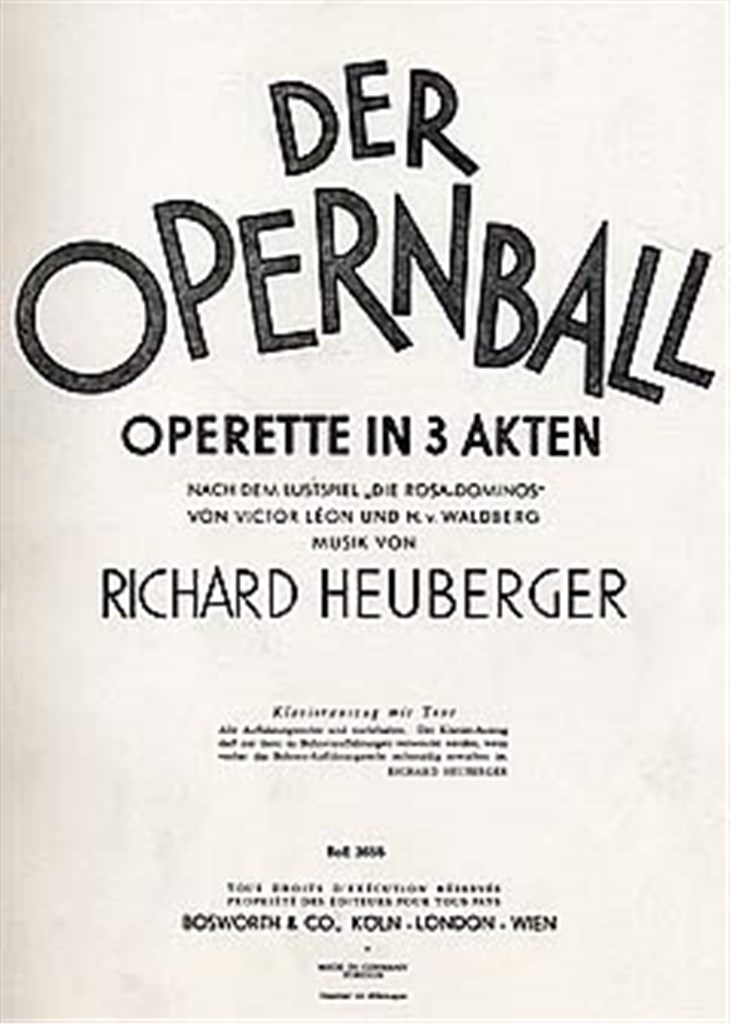 Der Opernball Operette In 3 Akten