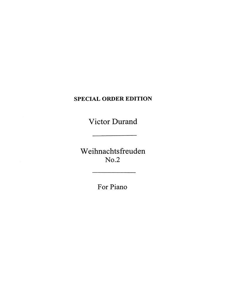 Durand, Victor Weihnachts-freuden No.2 Piano