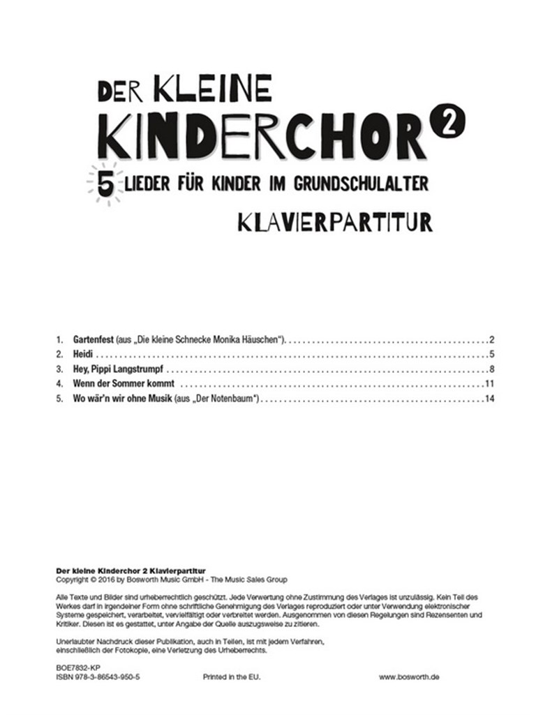 Der Kleine Kinderchor Band 2