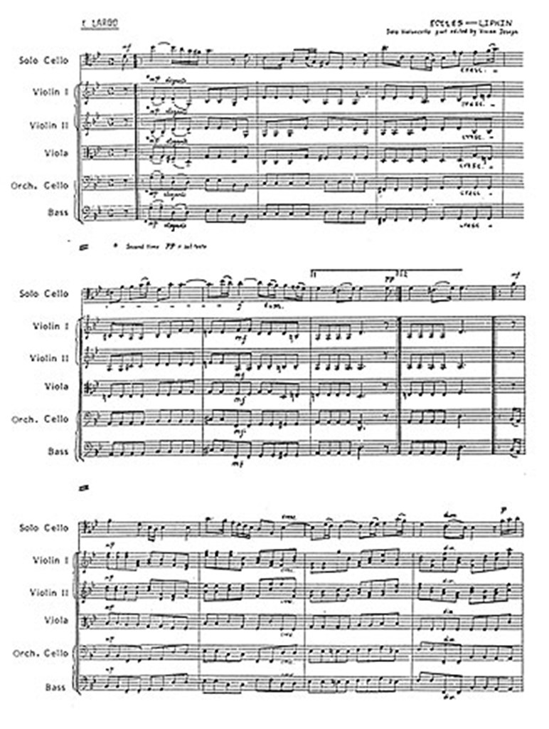 Sonata In G Min Cello Solo And Str Lipkin