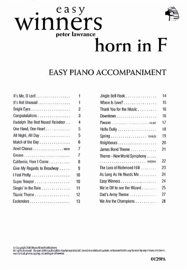 Easy Winners F Horn Pa
