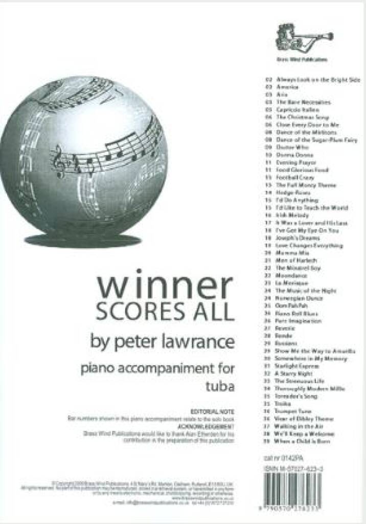 Winner Scores All Piano Acc for Tuba/Eb Bass