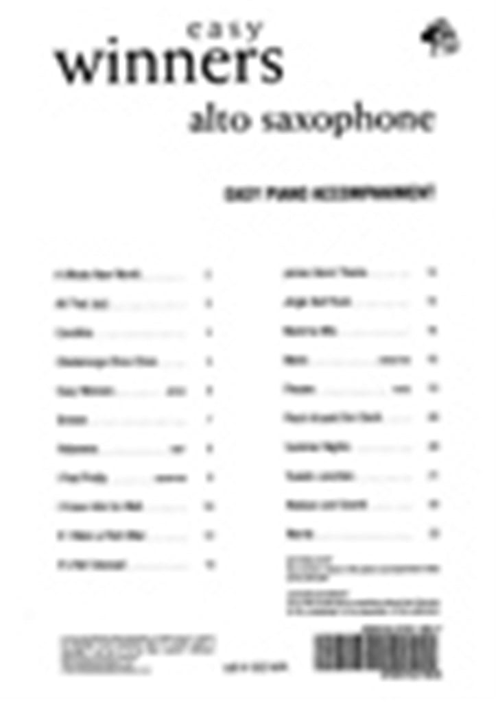 Easy Winners Piano Accompaniment for Alto Sax